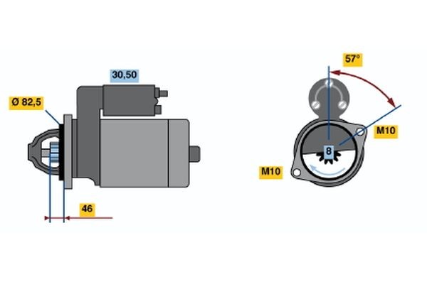 BOSCH Starter motor Article number: 0 986 020 821 cheaply
