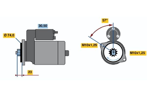 BOSCH Starter motor Article number: 0 986 020 831 cheaply