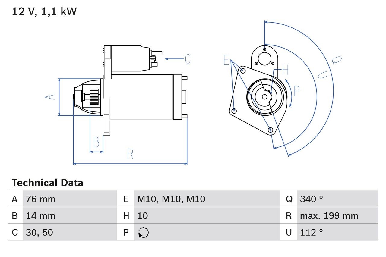 BOSCH Starter motor Article number: 0 986 020 900 cheaply
