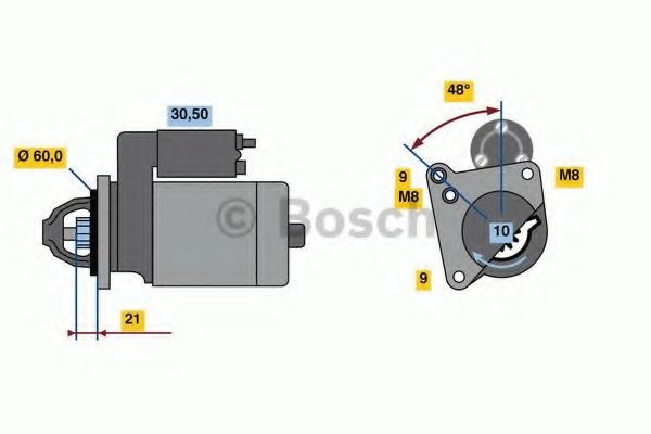BOSCH Starter Artikli number: 0 986 021 970 soodsalt