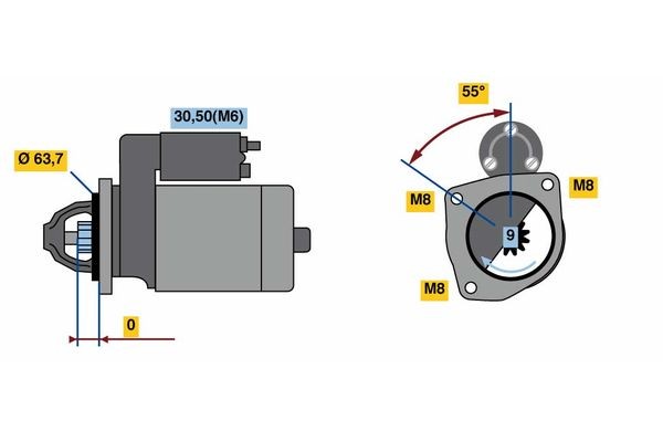 BOSCH Starter Artikli number: 0 986 022 111 soodsalt