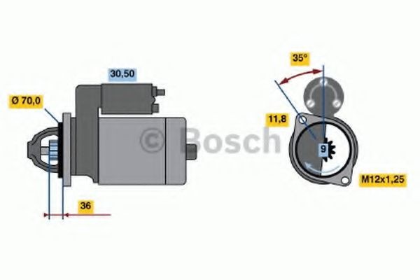 BOSCH Starter motor Article number: 0 986 022 611 cheaply