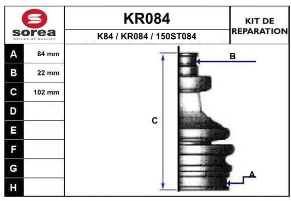 EAI Bellow Set, drive shaft Article number: KR084 cheaply