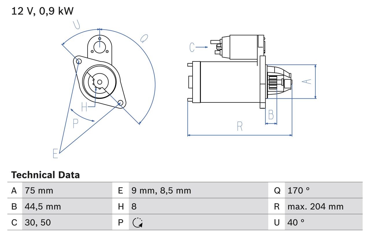 BOSCH Starter motor Article number: 0 986 023 520 cheaply