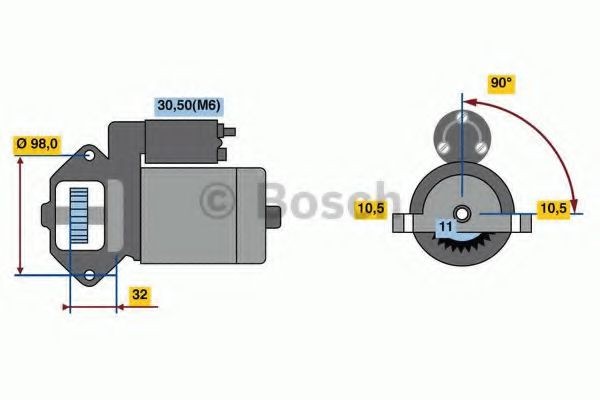BOSCH Starter motor Article number: 0 986 023 570 cheaply