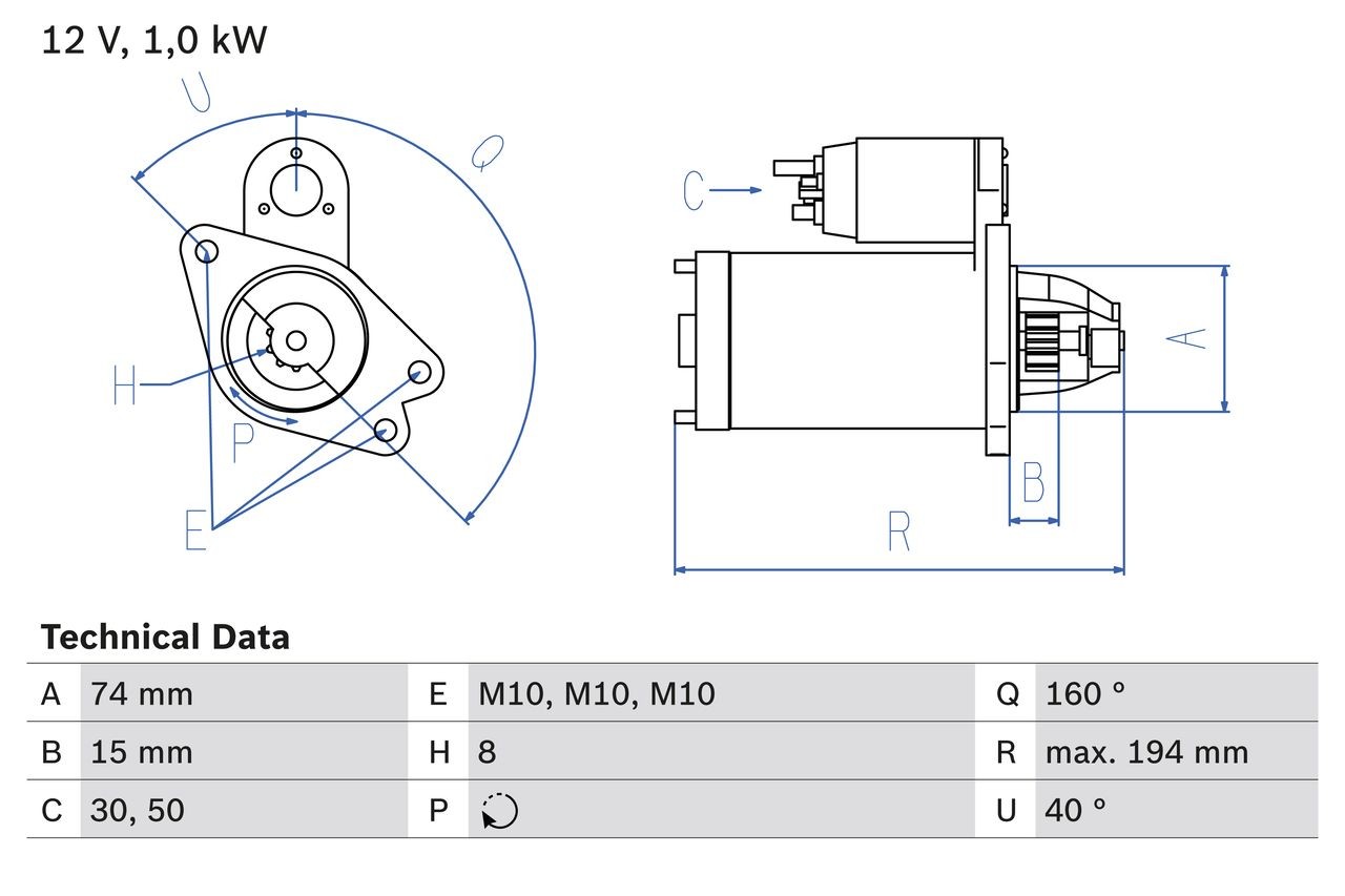 BOSCH Starter motor Article number: 0 986 023 920 cheaply