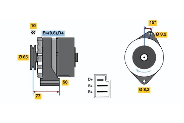 BOSCH Generaator Artikli number: 0 986 031 100 soodsalt