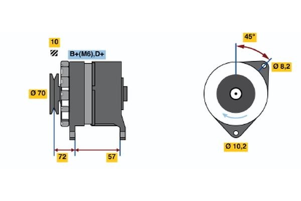 BOSCH Generator Varenummer: 0 986 034 730 billige