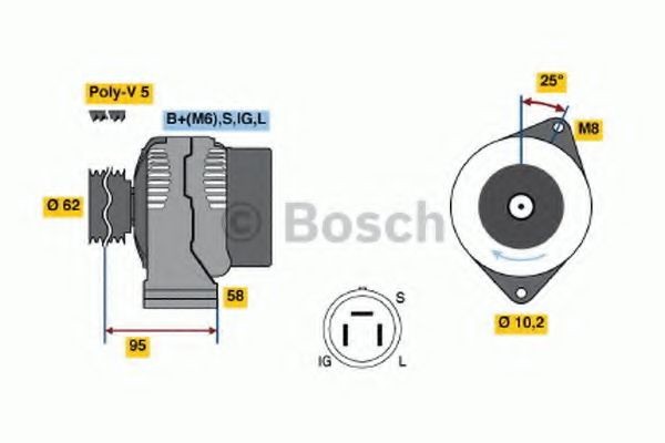 BOSCH Alternator Article number: 0 986 035 501 cheaply