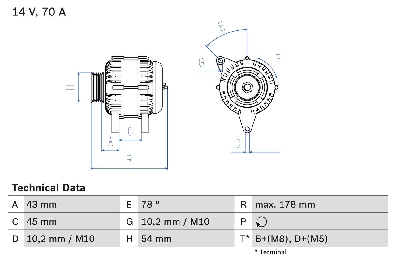 BOSCH Generaator Artikli number: 0 986 042 071 soodsalt