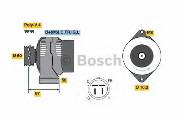 BOSCH Generaator Artikli number: 0 986 042 341 soodsalt