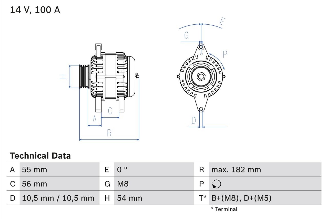 BOSCH Generator Varenummer: 0 986 042 740 billige