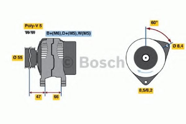 BOSCH Generaator Artikli number: 0 986 044 741 soodsalt