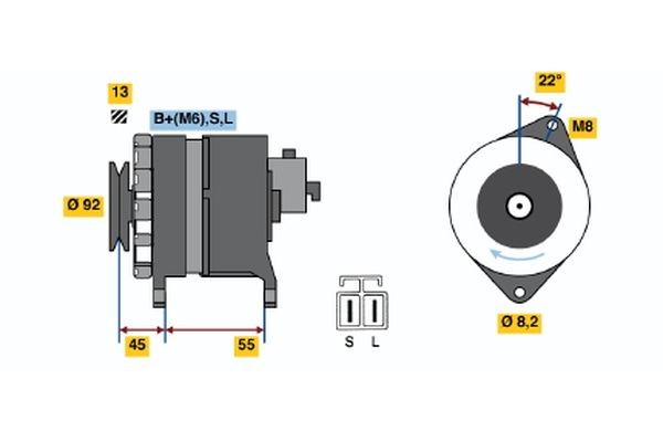BOSCH Generator Varenummer: 0 986 046 401 billige