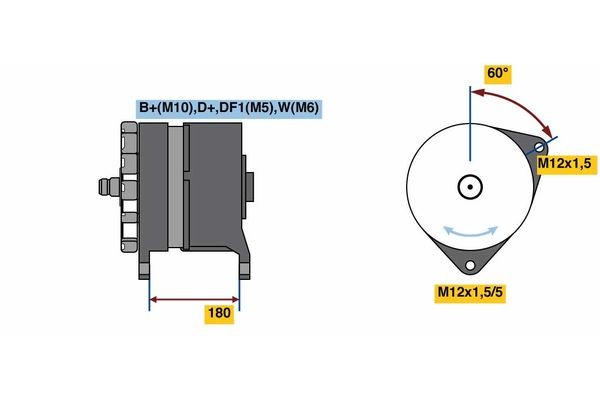 BOSCH Generaator Artikli number: 0 986 080 360 soodsalt