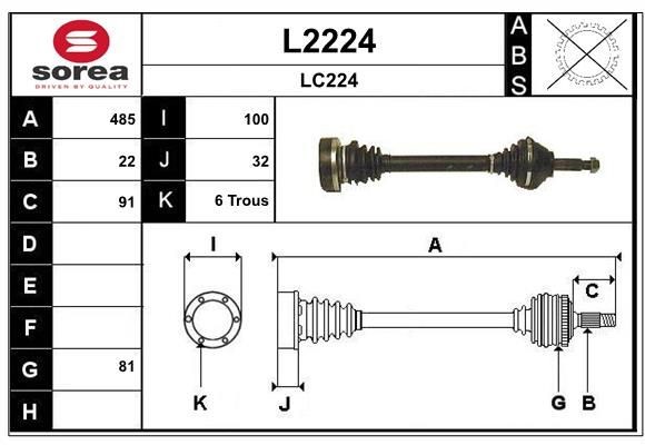 SNRA Drive shaft Article number: L2224 cheaply
