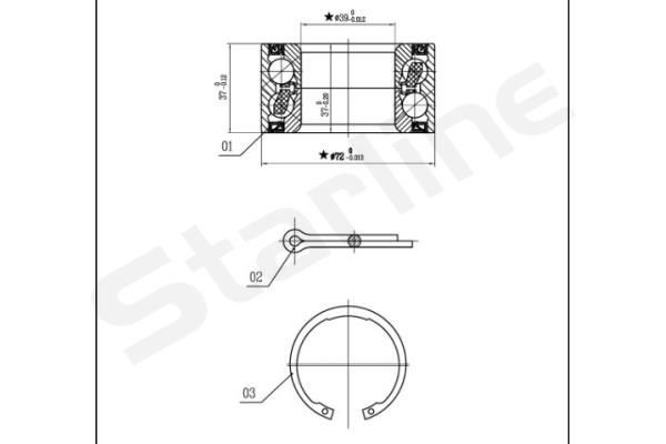 STARLINE Wheel bearing kit Article number: LO 00736 cheaply