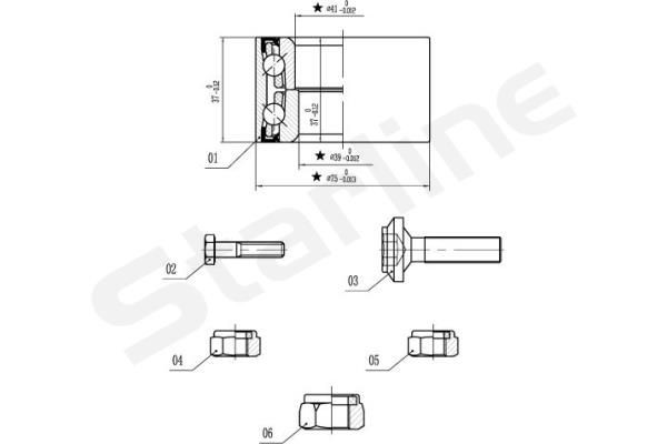 STARLINE Wheel bearing kit Article number: LO 01355 cheaply