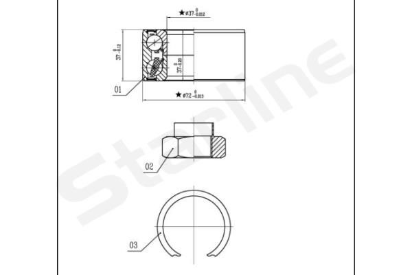 STARLINE Wheel bearing kit Article number: LO 01439 cheaply
