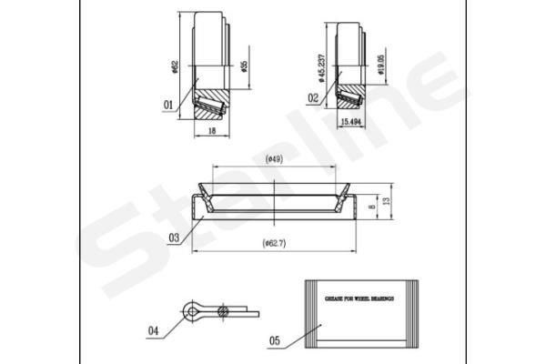 STARLINE Wheel bearing kit Article number: LO 01465 cheaply