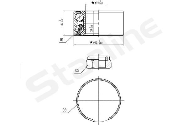 STARLINE Wheel bearing kit Article number: LO 03596 cheaply