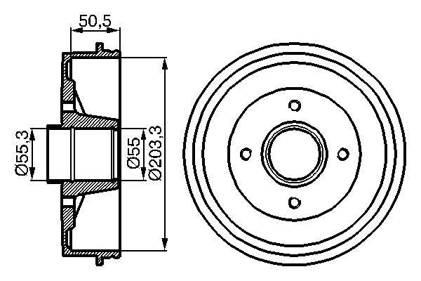 BOSCH Brake drum Article number: 0 986 477 108 cheaply