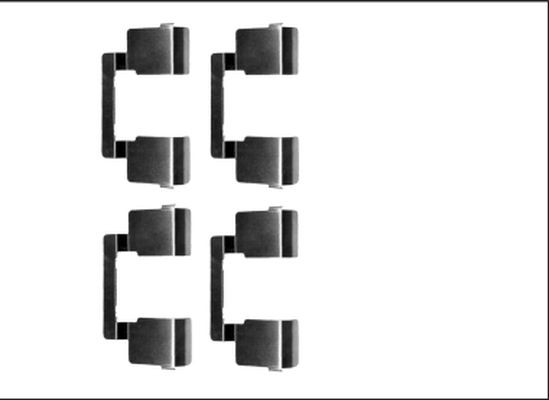 MINTEX MBA1609 Комплект принадлежности, дискови накладки SCÉNIC 1.6 Hi-Flex (JA15, JA2B, JA2C) 116 K.C. Бензин/Етанол 2010