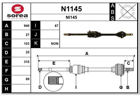 SNRA Trækaksel Varenummer: N1145 billige