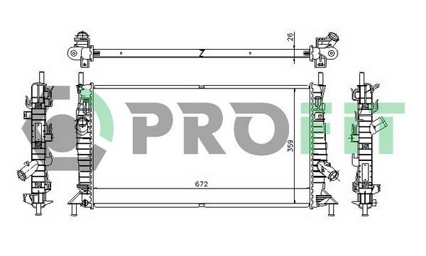 PROFIT Radiaator, mootorijahutus Artikli number: PR 2563A1 soodsalt