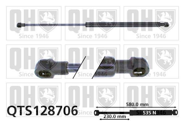 QUINTON HAZELL Tailgate strut Article number: QTS128706 cheaply