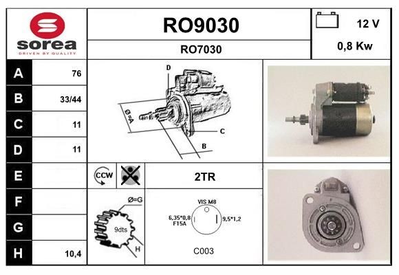 SNRA Starter Artikli number: RO9030 soodsalt
