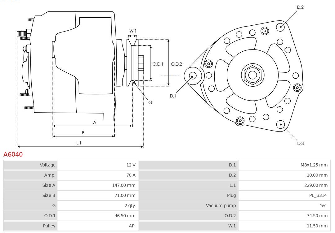 AS-PL SBH0028(BOSCH) Kinnitus, süsinikuharjad CORSA 1.0 (F08, F68) 58 HP Bensiin 2009
