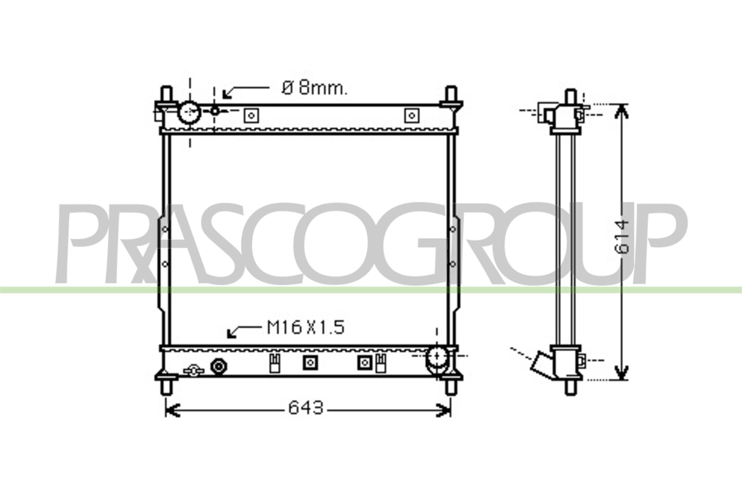 PRASCO Engine radiator Article number: SY810R001 cheaply