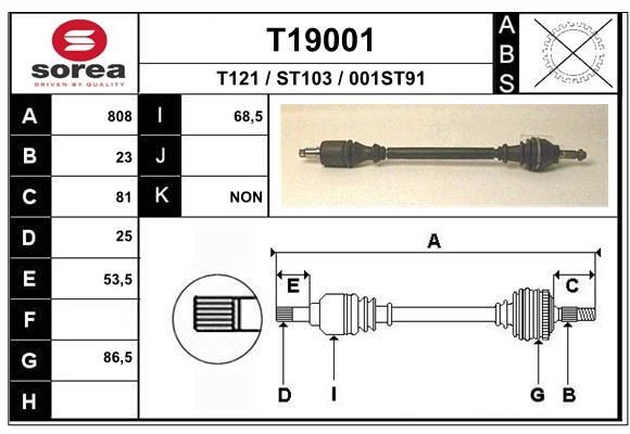 EAI Drive shaft Article number: T19001 cheaply