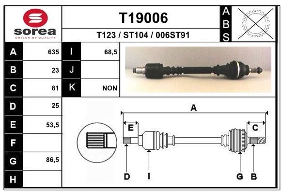 EAI Drive shaft Article number: T19006 cheaply