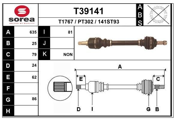 EAI Drive shaft Article number: T39141 cheaply