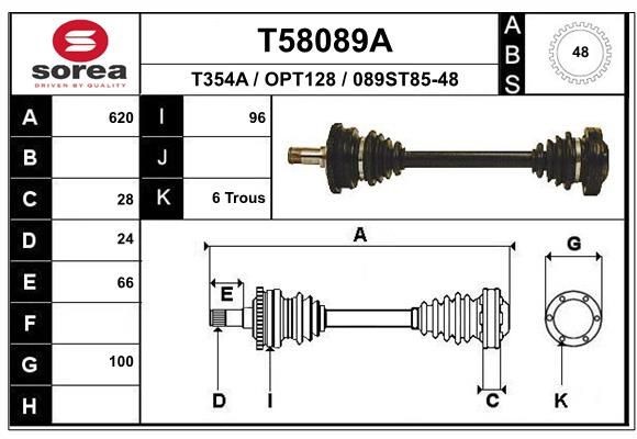 EAI Drive shaft Article number: T58089A cheaply