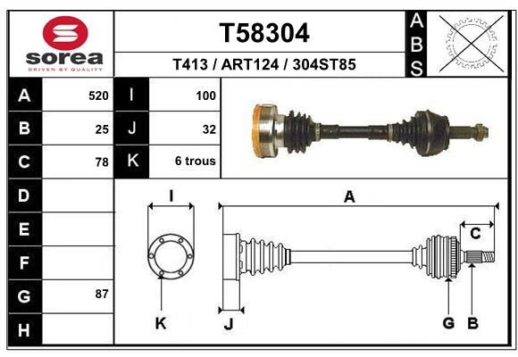 EAI Trækaksel Varenummer: T58304 billige