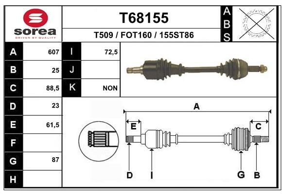 EAI Drive shaft Article number: T68155 cheaply