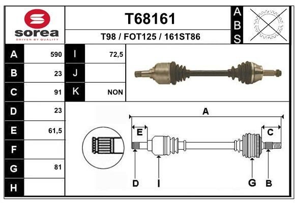 EAI Drive shaft Article number: T68161 cheaply
