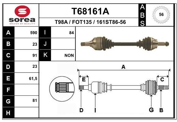 EAI Drive shaft Article number: T68161A cheaply