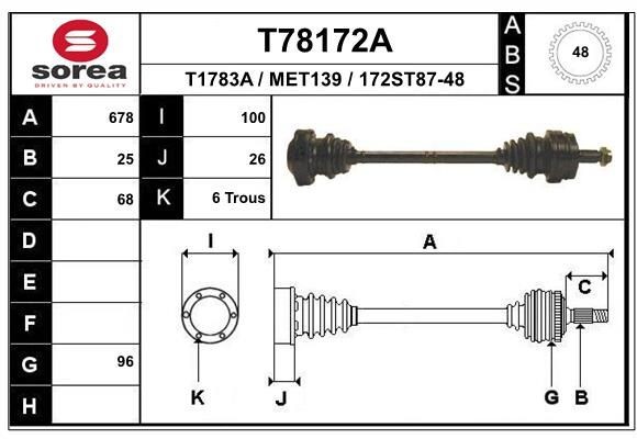 EAI Drive shaft Article number: T78172A cheaply