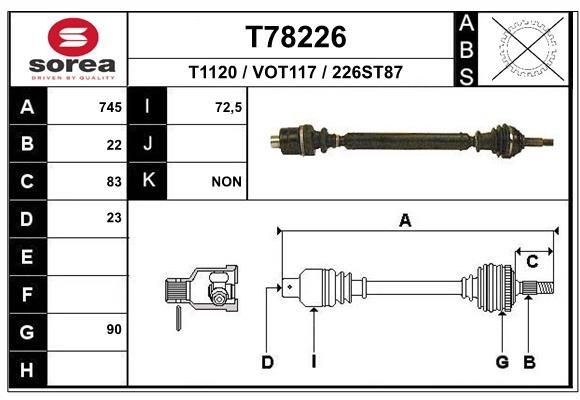 EAI Pusašis prekės numeris: T78226 nebrangu