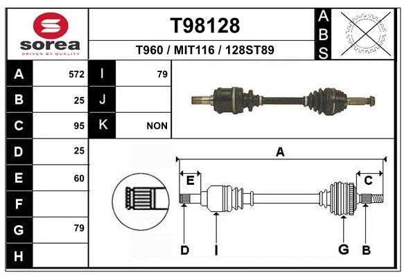 EAI Drive shaft Article number: T98128 cheaply