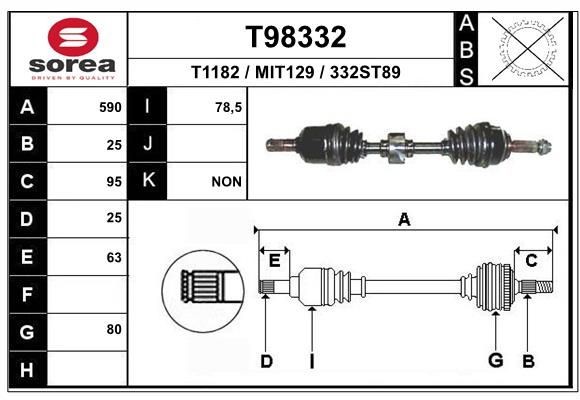 EAI Drive shaft Article number: T98332 cheaply