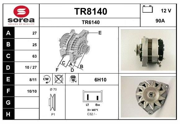 SNRA Alternator Article number: TR8140 cheaply