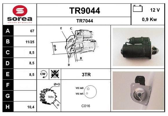 SNRA Starter motor Article number: TR9044 cheaply