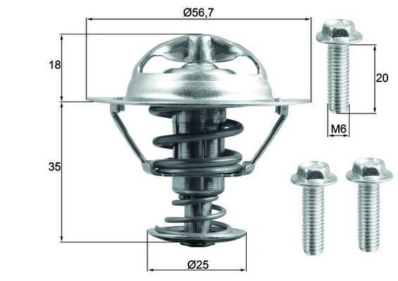 MAHLE ORIGINAL Thermostat Article number: TX 202 90D cheaply
