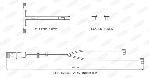 BERAL Brake pad wear sensor Article number: UAI182 cheaply