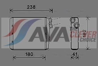 AVA COOLING SYSTEMS Heater matrix Article number: VOA6163 cheaply
